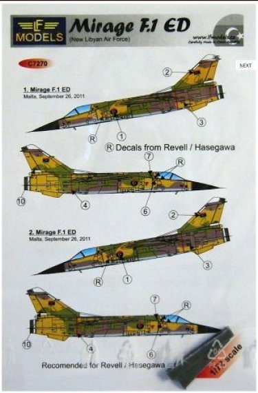 1/72 Decals Mirage F.1 ED (New Libyan Air Force)