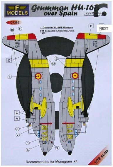 1/72 Decals Grumman HU-16 over Spain (MONO)