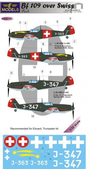 1/32 Decals Bf 109 over Swiss Part 1
