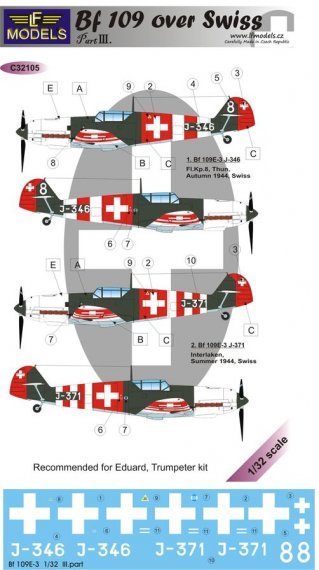 1/32 Decals Bf 109 over Swiss Part 3