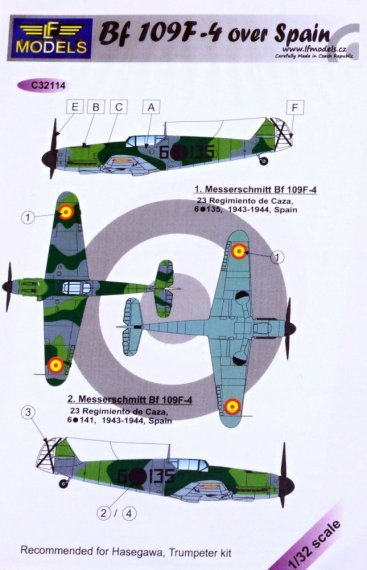 1/32 Decals Bf 109F-4 over Spain