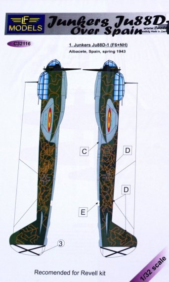 1/32 Decals Junkers Ju 88D-1 over Spain