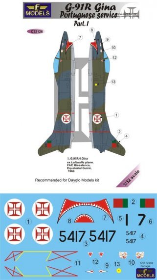 1/32 Decals G-91R Gina Portuguese service Part I