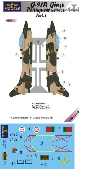 1/32 Decals G-91R Gina Portuguese service Part II