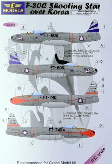 1/32 Decal & mask F-80C Shooting Star over Korea