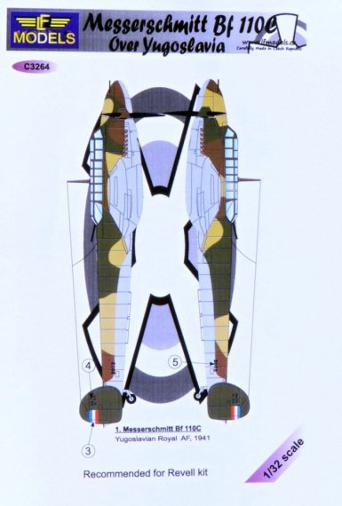 1/32 Decals Bf 110C over Yugoslavia
