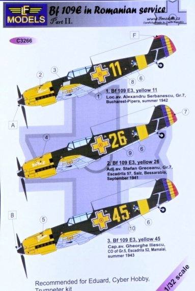 1/32 Decals Be 109E3/E-7 in Romanian service II.