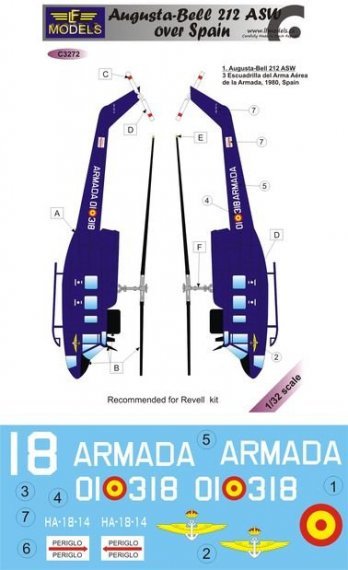 1/32 Decals Augusta Bell 212 ASW over Spain