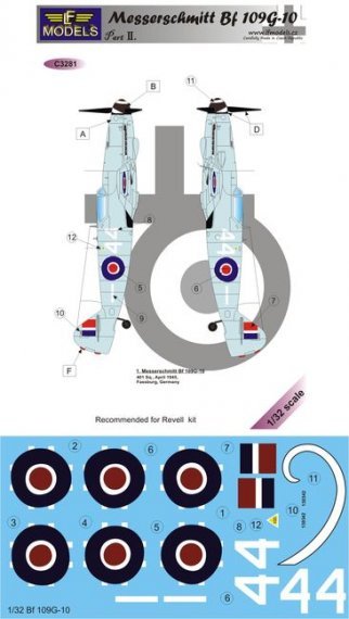 1/32 Decals Messerschmitt Bf 109G-10 Part 2
