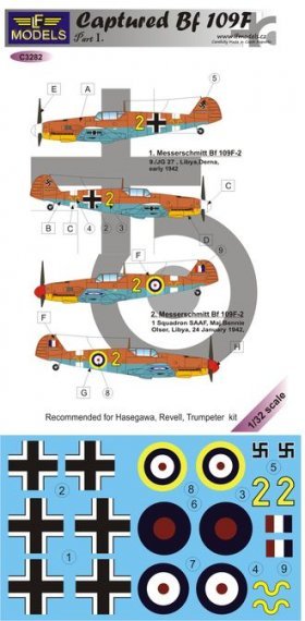 1/32 Decals Captured Bf 109F Part 1