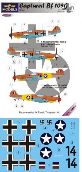 1/32 Decals Captured Bf 109G Part 1