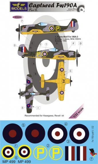 1/32 Decals Captured Fw 190A Part 2