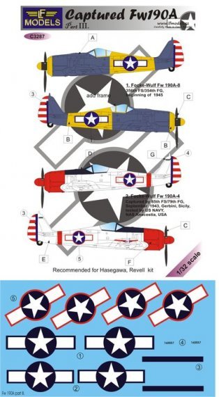 1/32 Decals Captured Fw 190A Part 3