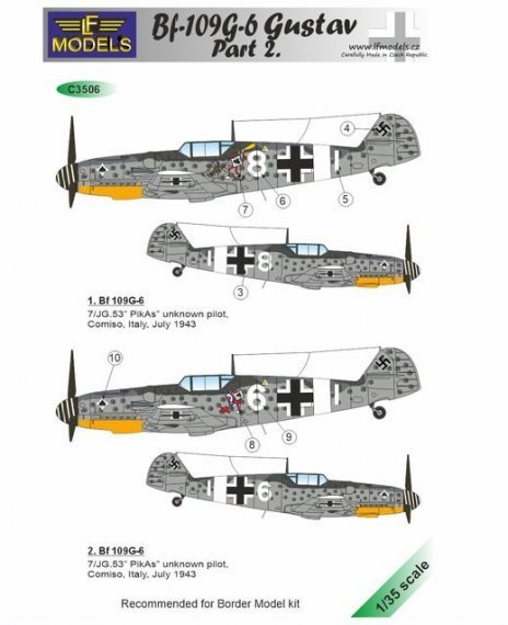 1/35 Decals Bf-109G-6 Gustav part II. for Border Models