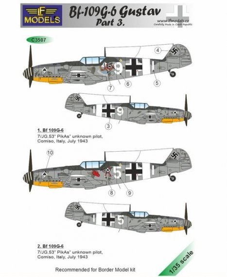 1/35 Decals Bf-109G-6 Gustav part III. for Border Models