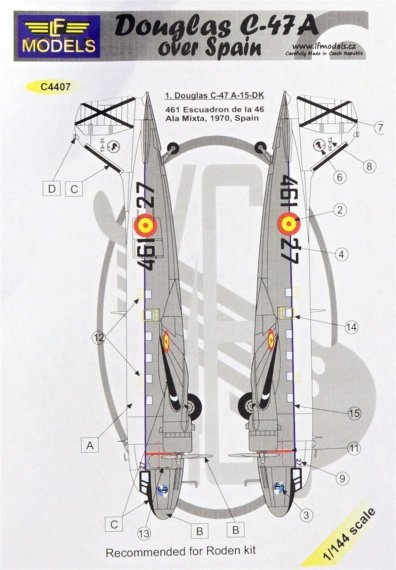 1/144 Decals Douglas C-47A over Spain
