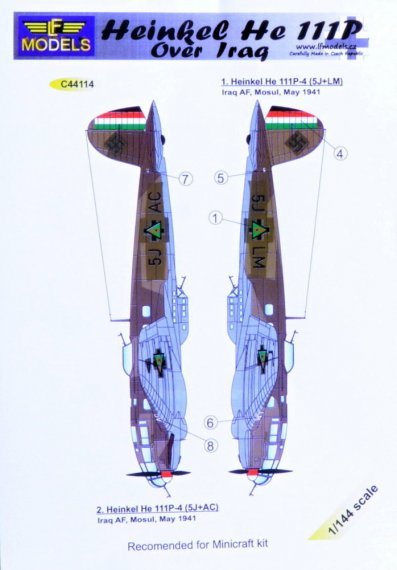 1/144 Decals Heinkel He 111P over Iraq