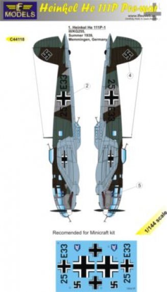 1/144 Decals Heinkel He 111P Pre-war