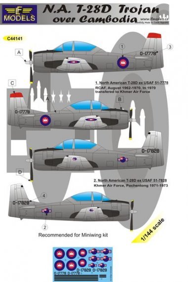 1/144 Decals T-28D Trojan over Cambodia