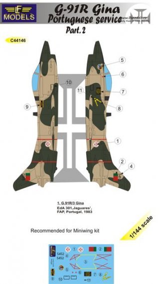 1/144 Decals G-91R Gina Portuguese service Part II