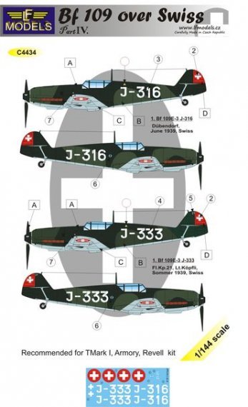 1/144 Decals Bf 109 over Swiss part 4