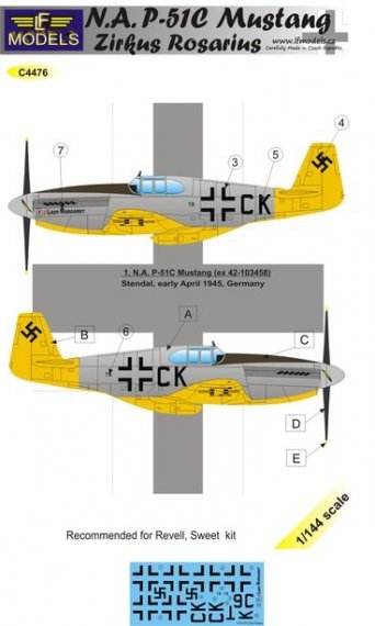 1/144 Decals P-51C Mustang Zirkus Rosarius Part 1