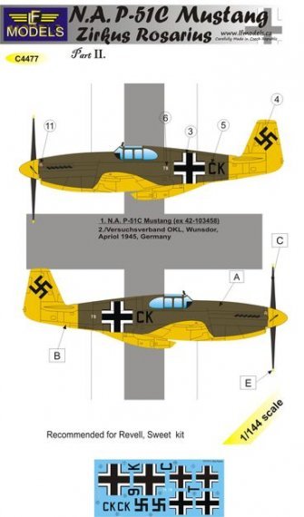 1/144 Decals P-51C Mustang Zirkus Rosarius Part 2