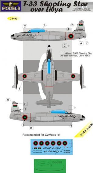 1/144 Decals T-33A Shooting Star over Libya