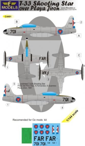 1/144 Decals T-33A Shooting Star Playa Jiron