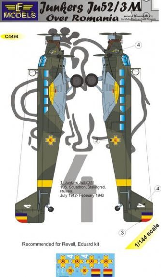 1/144 Decals Junkers Ju52/3M over Romania