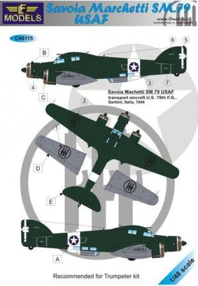 1/48 Savoia Marchetti SM.79 USAF (for Trumpeter)