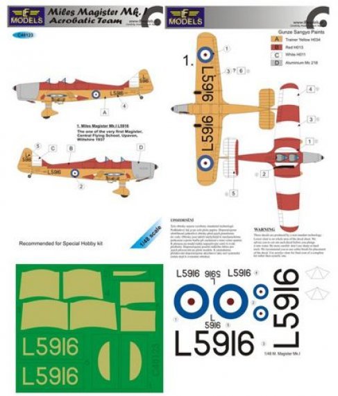 1/48 Decal Miles Magister Mk.I Acrobatic Team