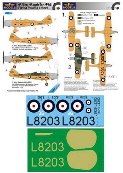 1/48 Decal M.Magister Mk.I Flying Training school
