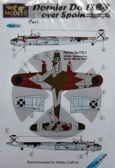 1/48 Decals Dornier Do 17E-1 over Spain  part I