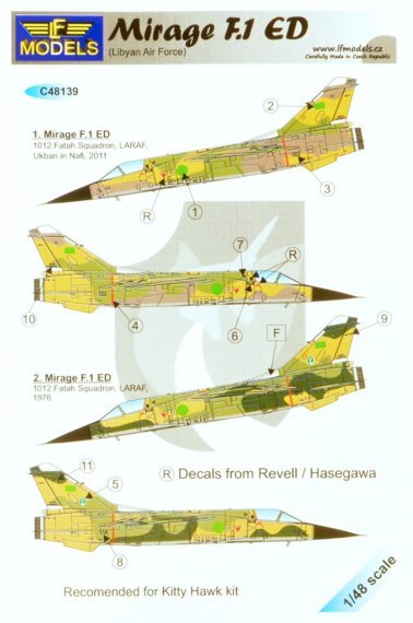 1/48 Decals Mirage F.1 ED Libyan AF