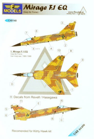 1/48 Decals Mirage F.1 EQ Iraqi AF