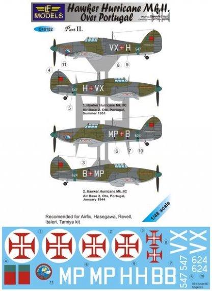 1/48 Decals H.Hurricane Mk.II over Portugal Pt. II