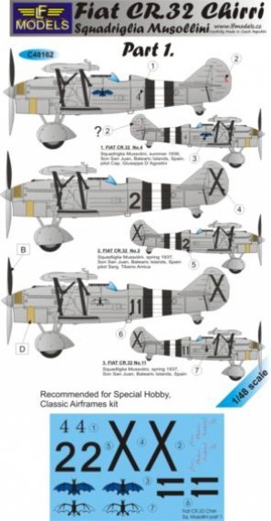 1/48 Decals Fiat CR.32 Chirri Musollini Squadron I