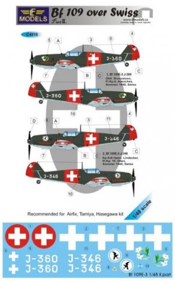 1/48 Decals Bf 109 over Swiss Part II. (HAS/TAM)