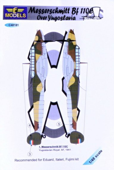 1/48 Decals Bf 110C over Yugoslavia