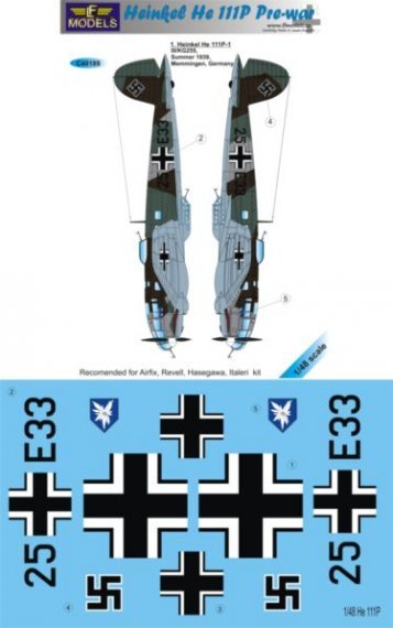 1/48 Decals Heinkel He 111P Pre-war