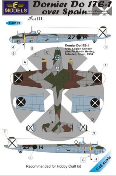 1/48 Decals Dornier Do 17E-1 over Spain part III