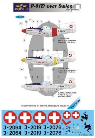 1/48 Decals P-51D over Swiss (REV/HAS/TAM)