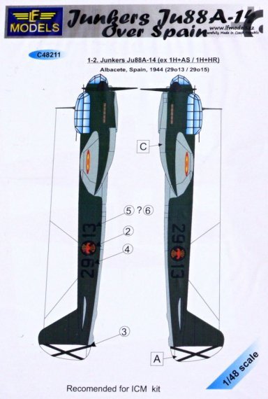 1/48 Decals Junkers Ju 88A-14 over Spain
