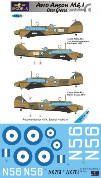 1/48 Decals Avro Anson Mk.I over Greece