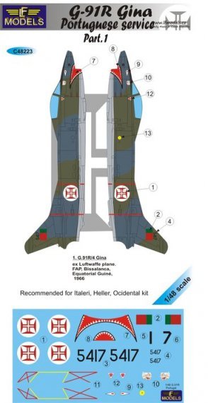 1/48 Decals G-91R Gina Portuguese service Part I