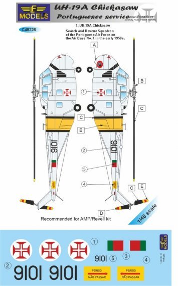 1/48 Decals UH-19A Chicksaw in Portuguese service