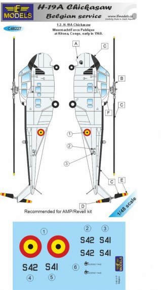 1/48 Decals H-19A Chicksaw in Belgian service