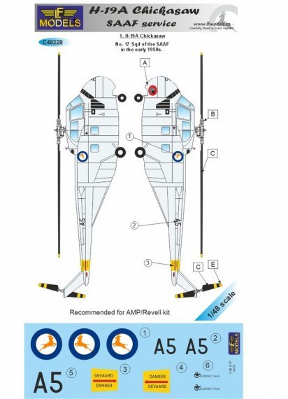 1/48 Decals H-19A Chicksaw in SAAF service