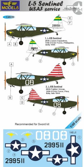 LF Model D�cals 1/48 L-5 Sentinel USAF pour Sword